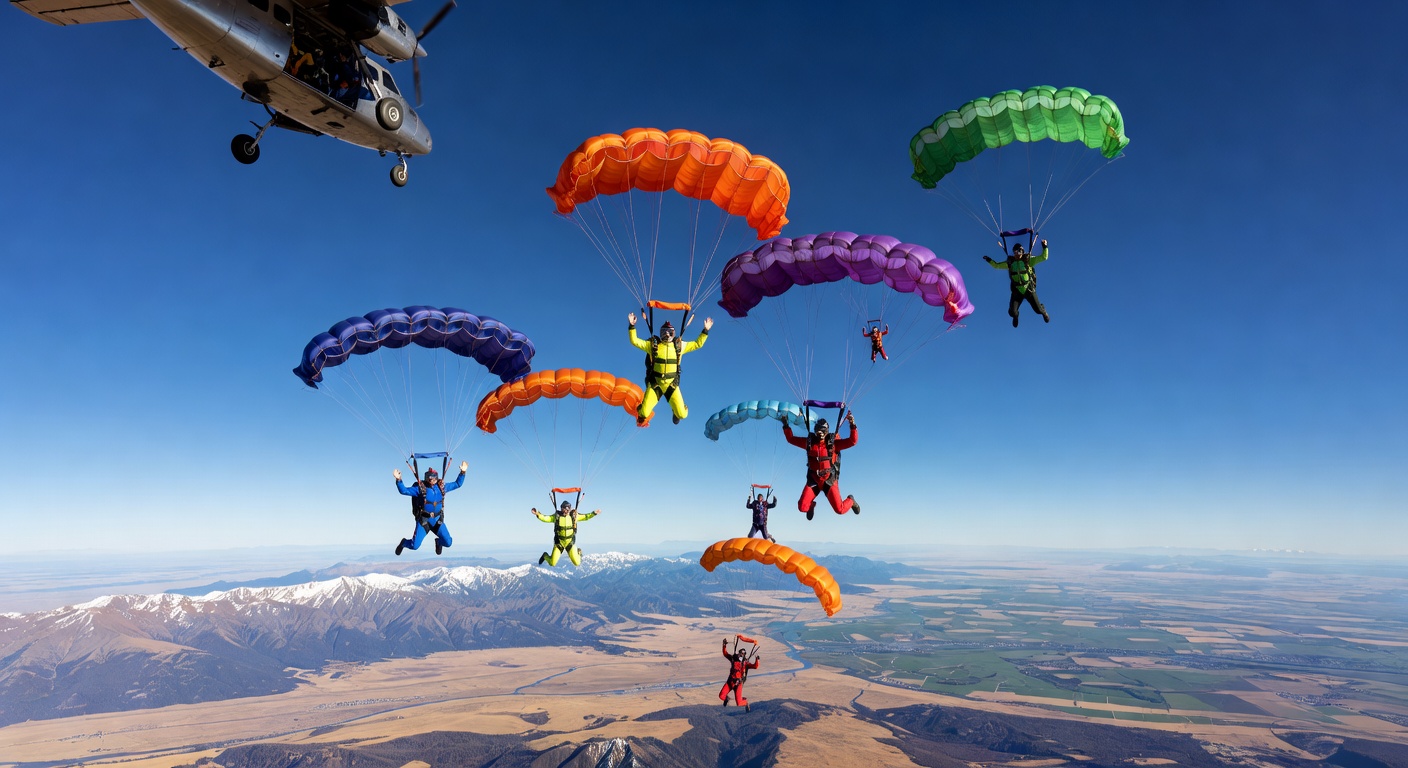 Skydiving from plane