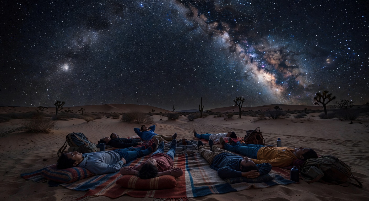 Stargazing in the desert at night