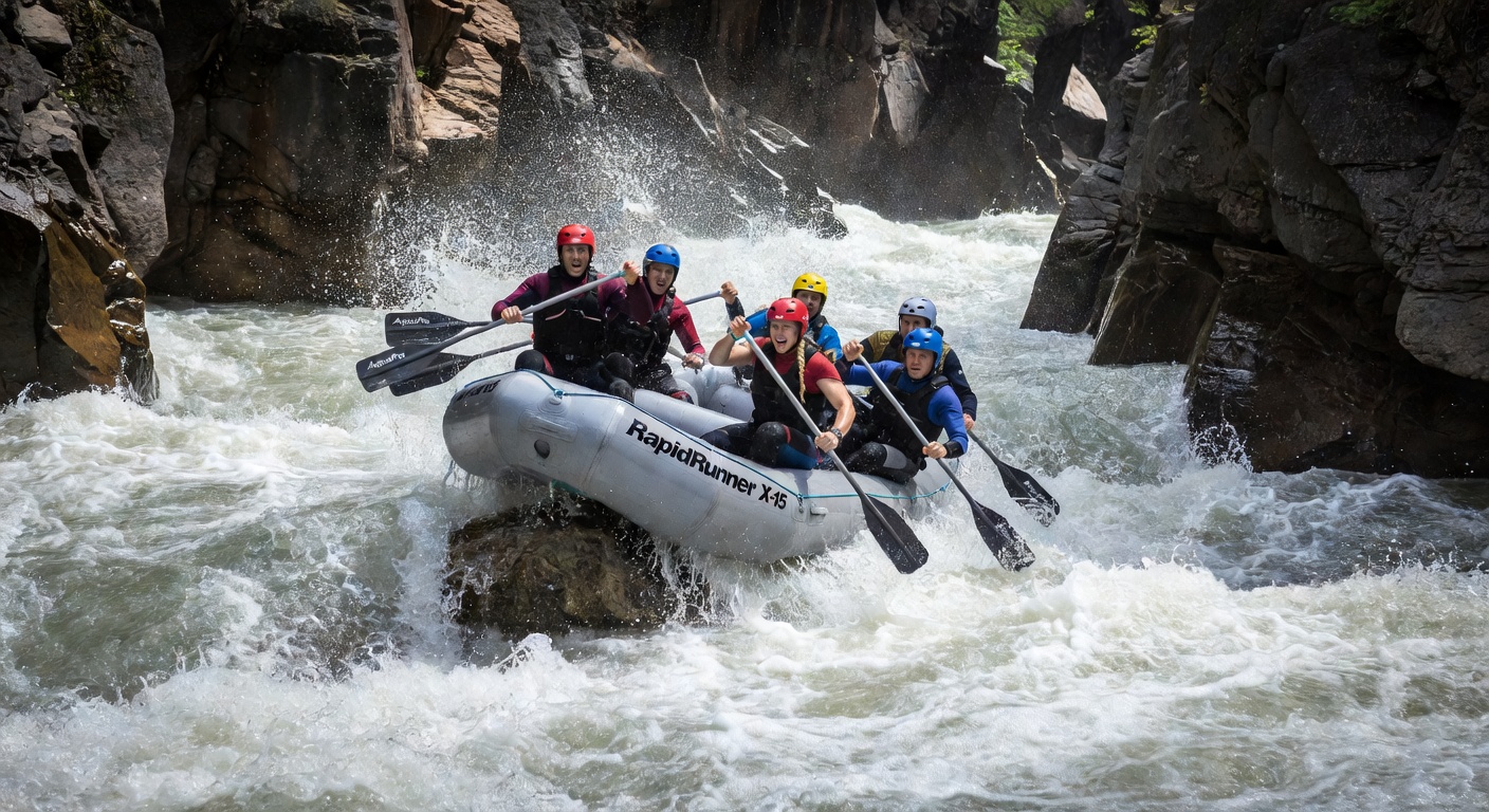 White water rafting on rapids