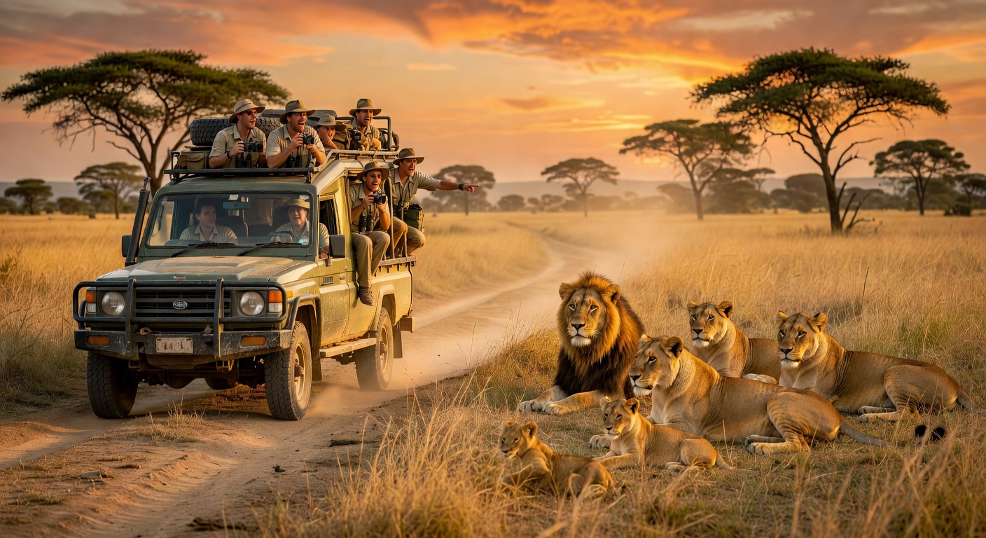 Lions on African safari